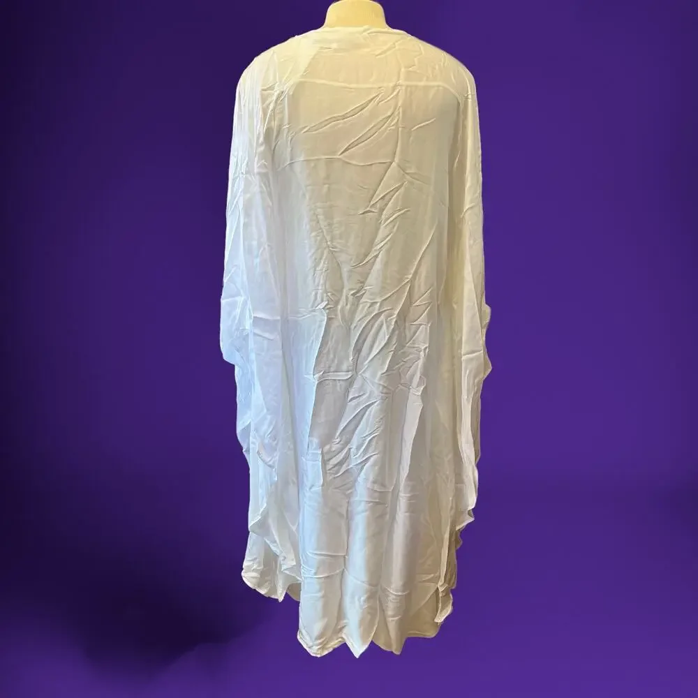New Secteur 6 Maxi Kaftan Dress Bat Sleeves Deadstock Viscose MSRP $195 Fairy